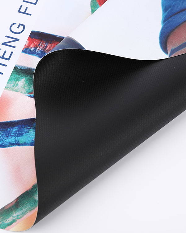 Pvc Coated Polyester Fabric Material Pvc Flex Banner Material Black backside banner